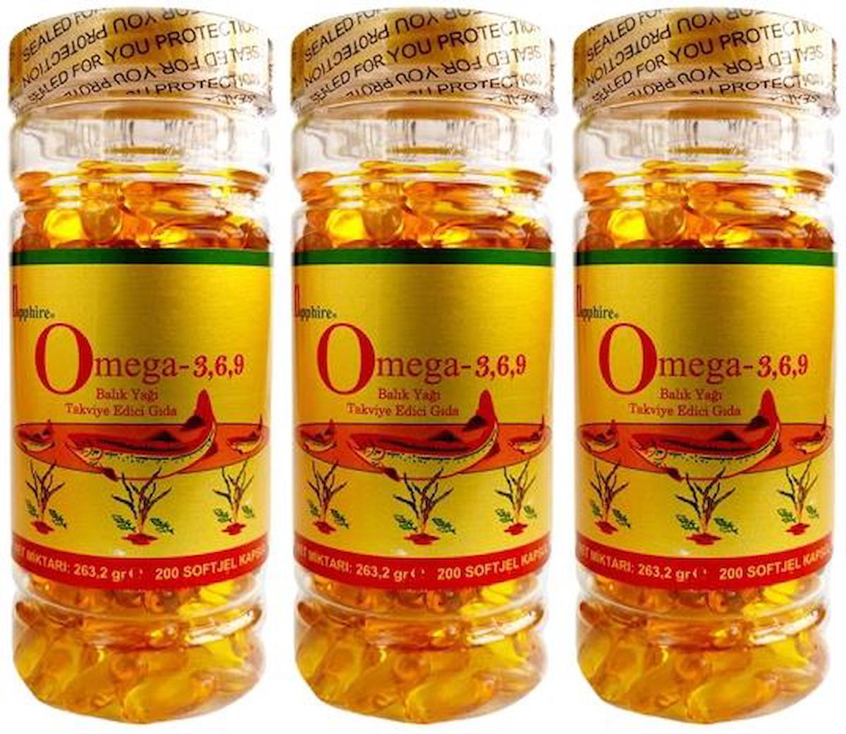 Sapphire Balık Yağı 1000 Mg Omega 3-6-9 3x200 Softgel