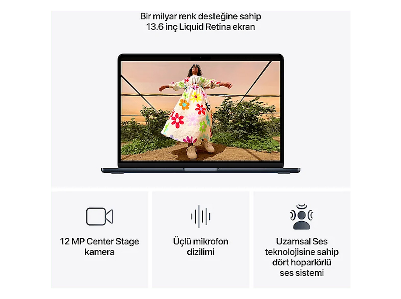 APPLE Z1L6000M4/MacBook Air/Apple M5 İşlemci(10 Çekirdek CPU-8 Çekirdek GPU)/16GB RAM/512GB SSD/13.6″/70Watt Adaptör/Gece Yarısı