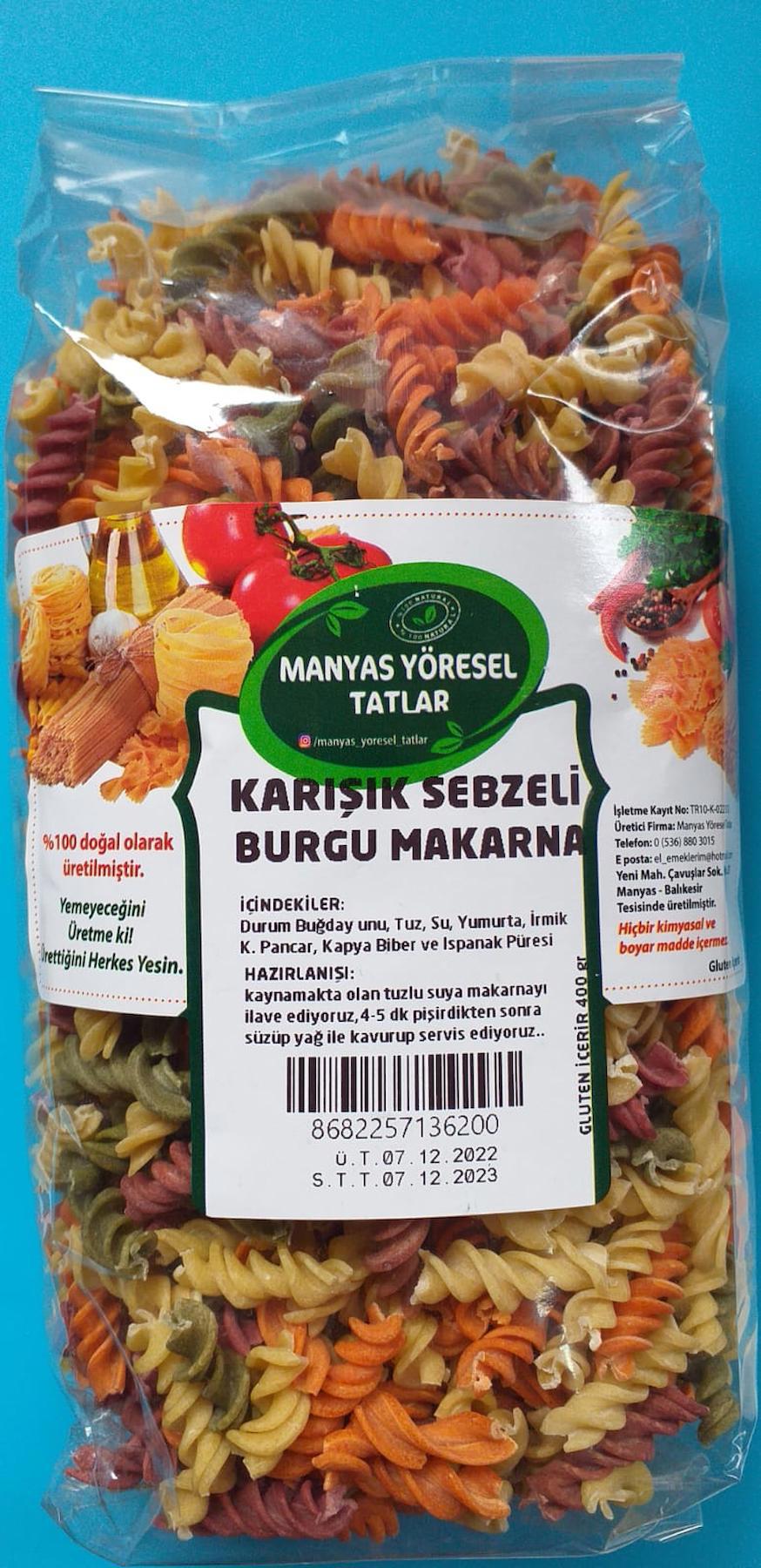 Manyas Karışık Sebzeli Burgu Makarna