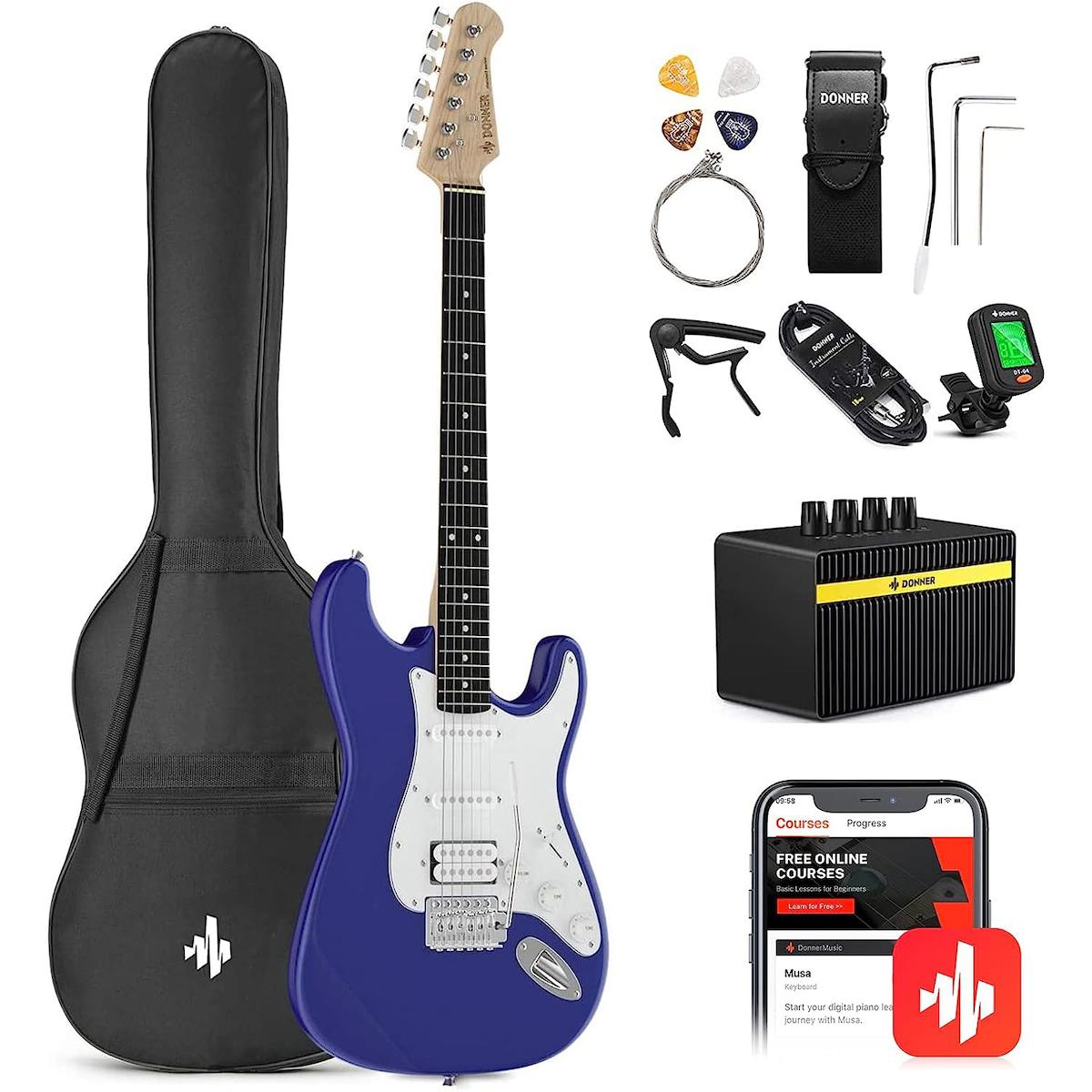 Donner DST-100 Elektro Gitar Seti (Sapphire Blue)