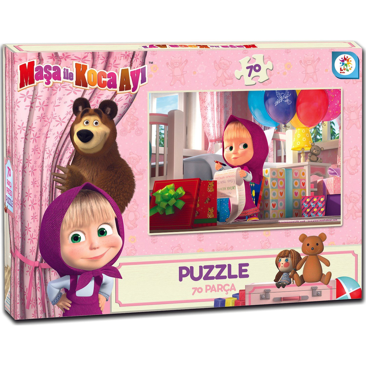 Maşa ile Koca Ayı Lisanslı Kutulu Puzzle/Yapboz 70 Parça Jigsaw