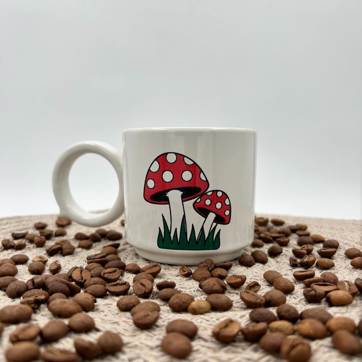 Seramik Kupa Mug Mantar Baskılı 46