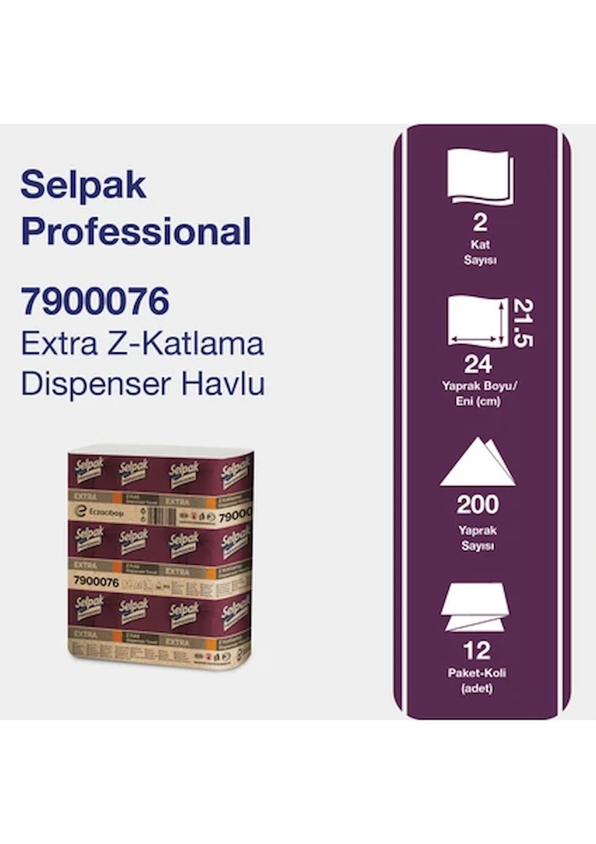 Selpak Professional Extra Z Katlı 12x200 Yaprak Dispenser Havlu