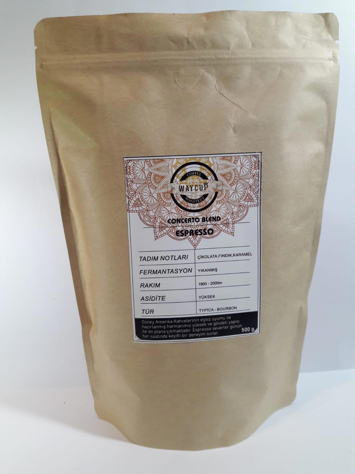 Waycup Coffee Concerto Blend Espresso Çekirdek Kahve 250gr