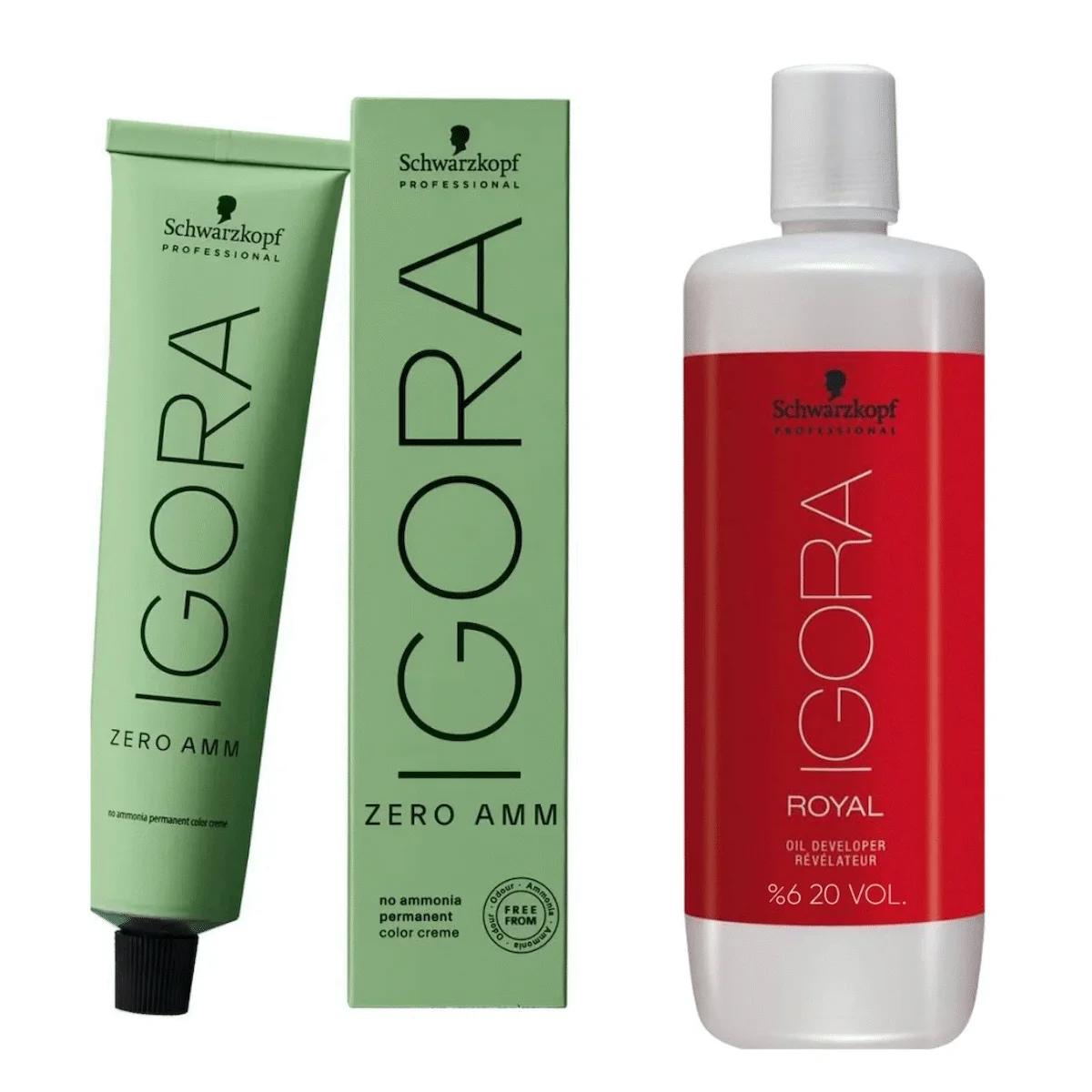 5 Adet Schwarzkopf Igora Zero Amm 6-68 Saç Boyası + Oksidan 1000 ml