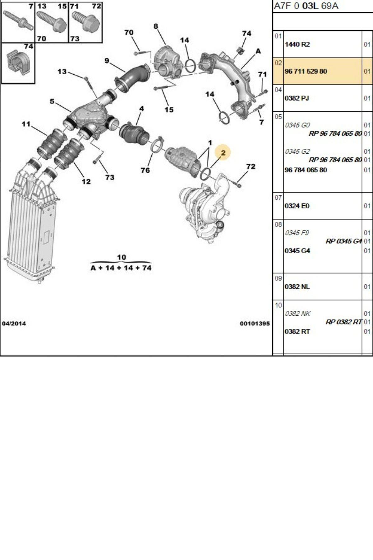 Turbo Hortum Conta EURO5 DW6 (9671152980)