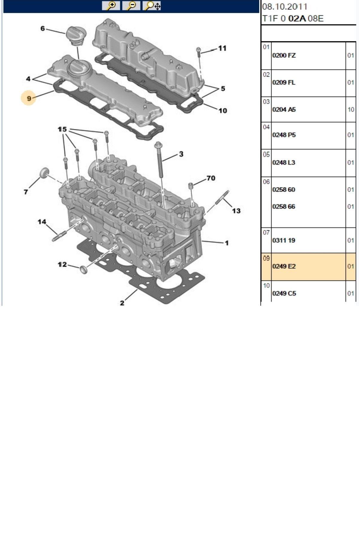 Üst Kapak Contası 206 207 307  (023697556-713695400-0249E2)