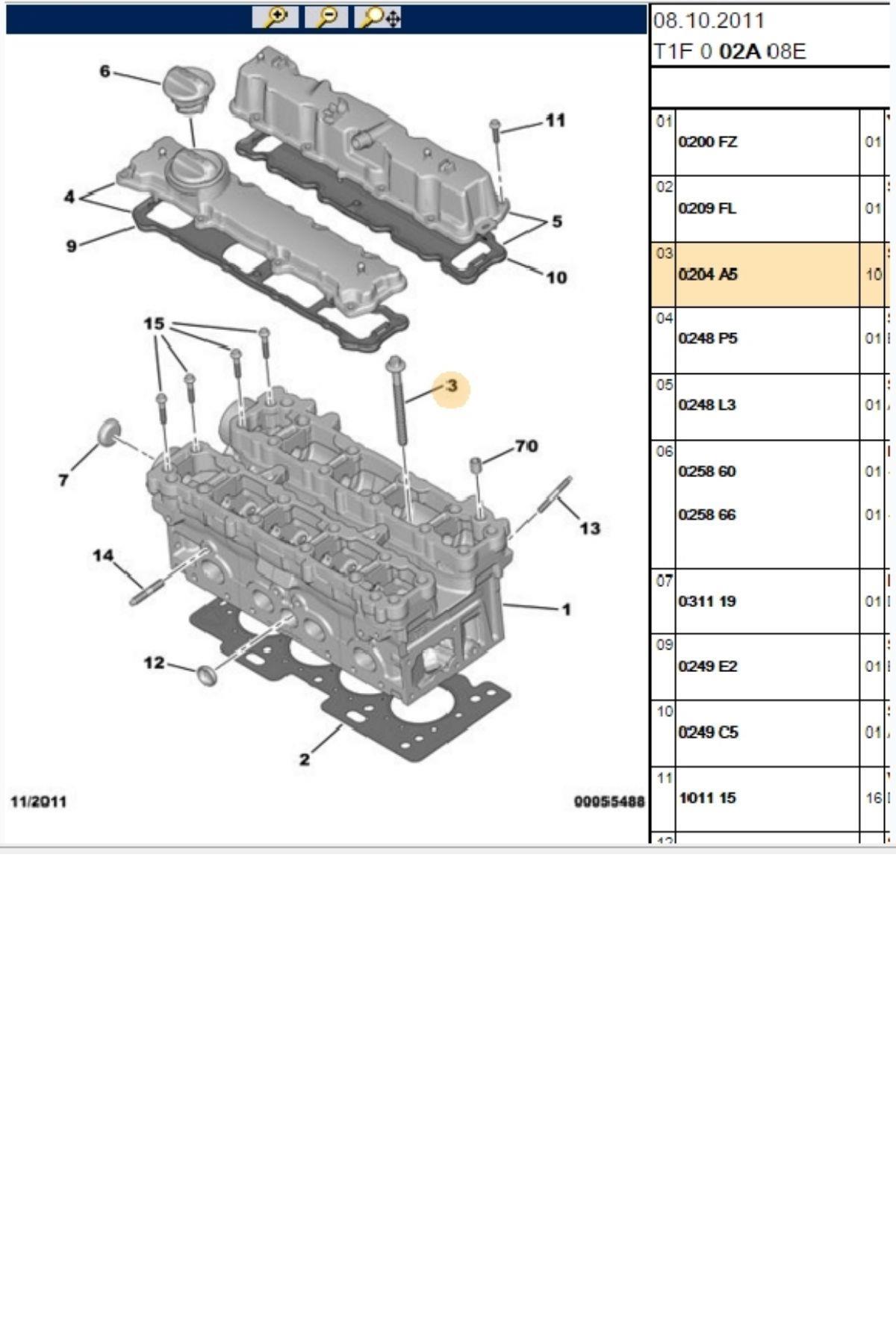 Silindir Kapak Saplaması 206-207-307-C2-C3-C4 1.4I ET3J4 (0204A5)