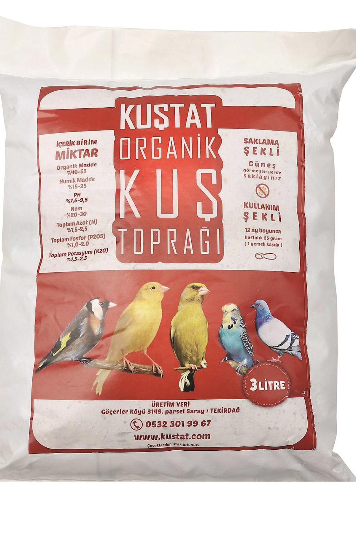 Kuştat Organik Kuş Toprak 3 Litre