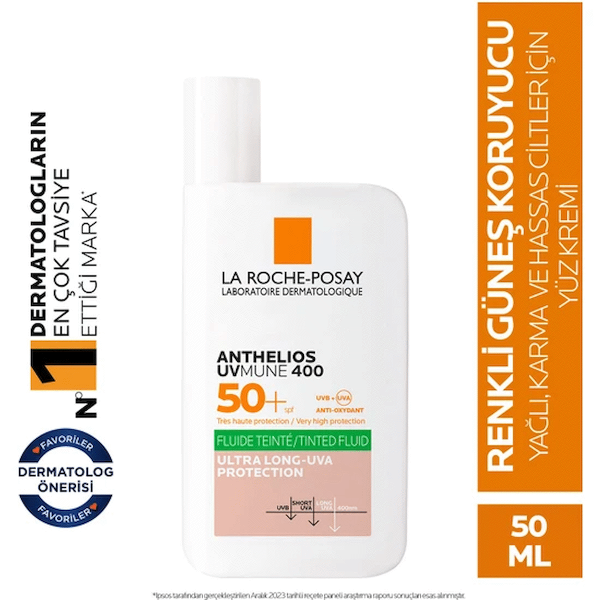 La Roche Posay Anthelios Oil Control Fluid Spf50+ Renkli Güneş Kremi 50 ml