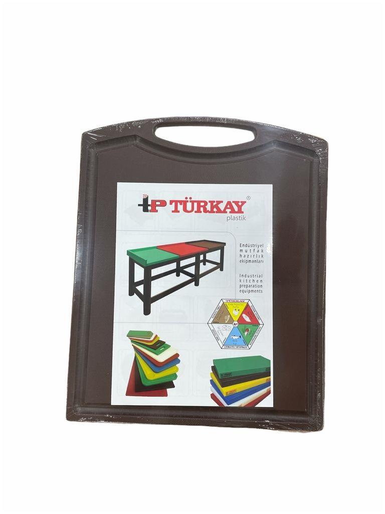 Türkay Polietilen Kesme Tahtası Tutmalı Kahverengi 26,5x32,5x1cm