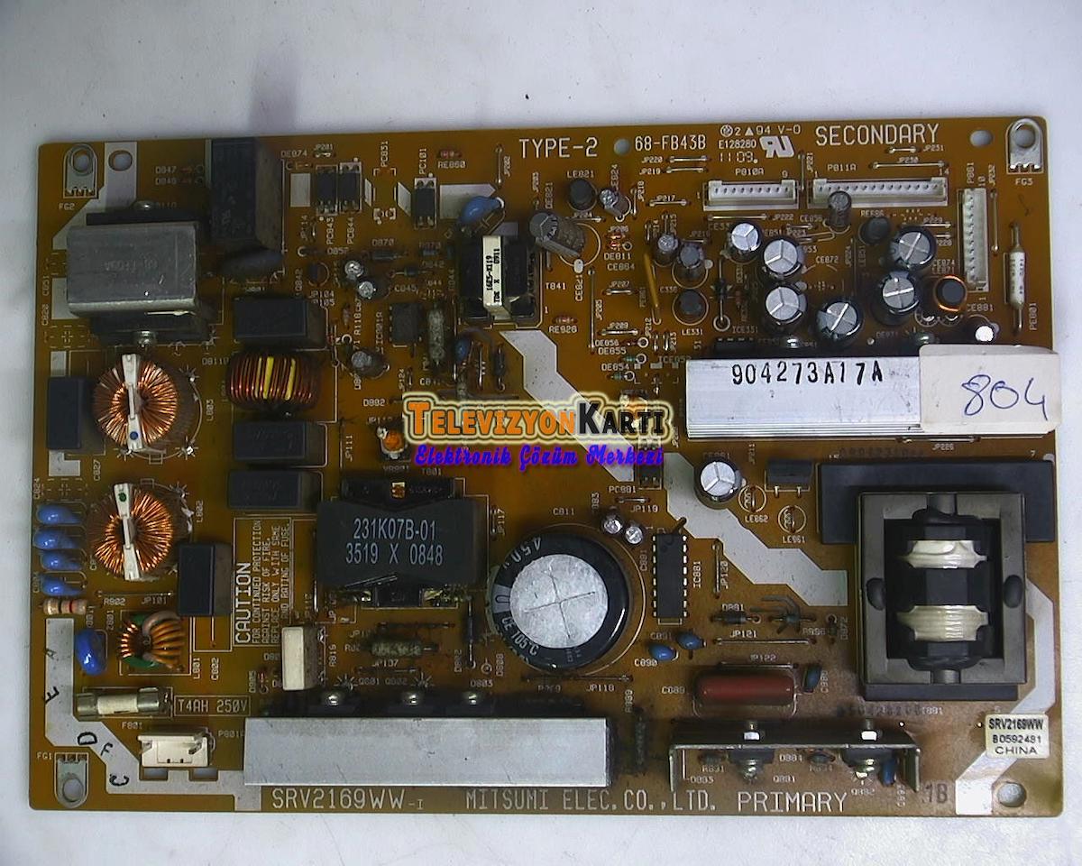 SRV2169WW , TYPE-2 , 68-FB43B , 32AV554DB , 32AV555D , 42RV635DG , POWER BOARD , TOSHIBA BESLEME