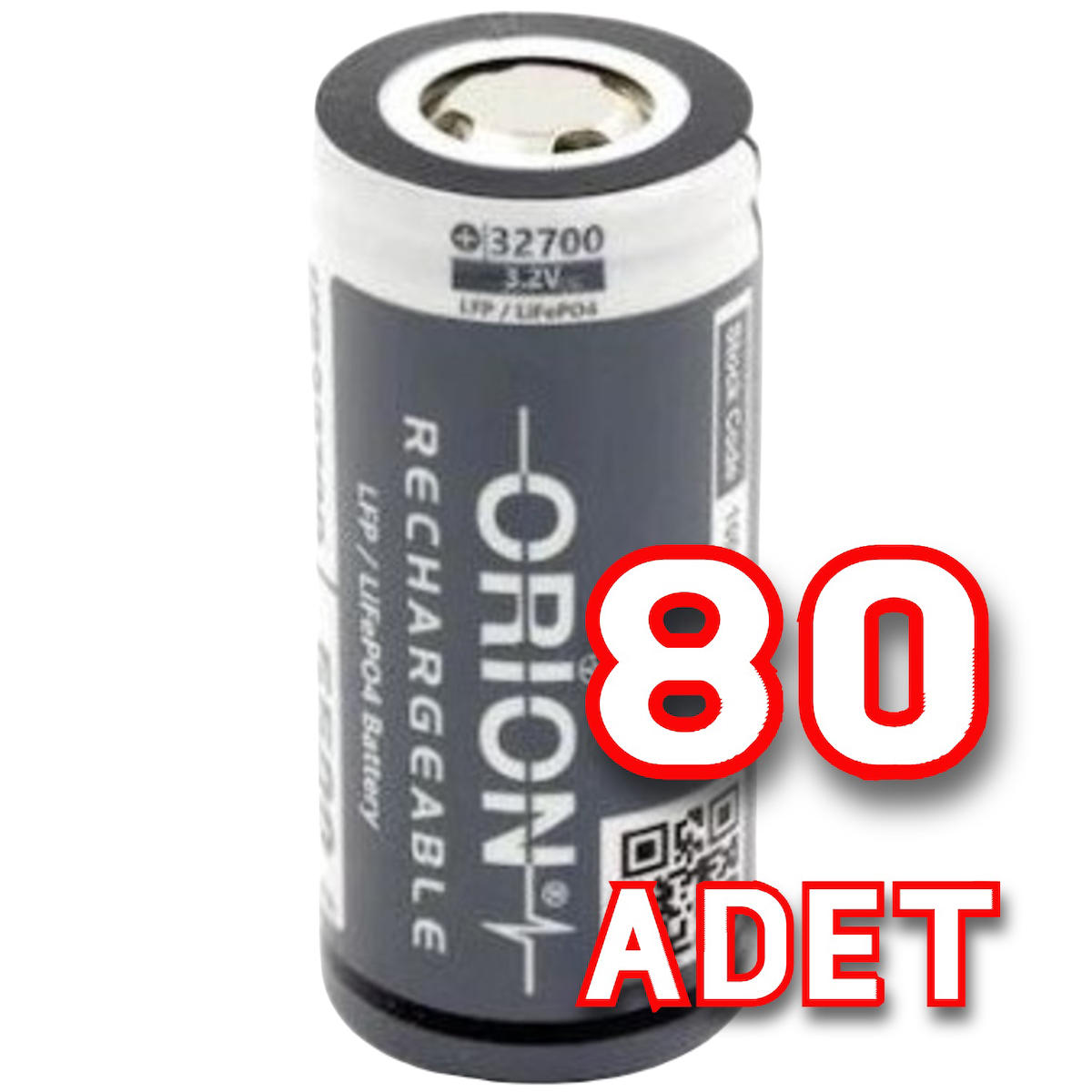 80 Adet Orion IFR32700 3.2V 6000mAh LiFePO Pil