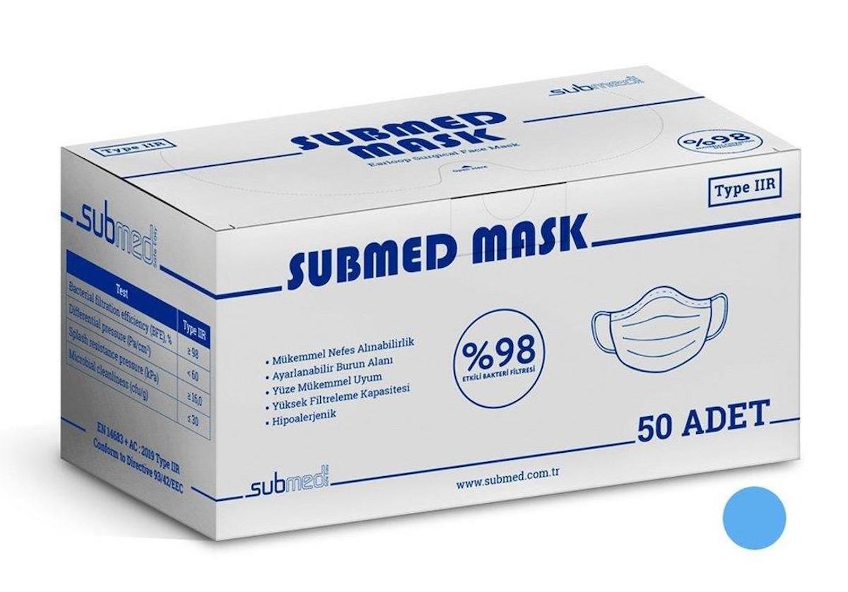 SUBMED 3 KATLI 50 Lİ BEYAZ MASKE