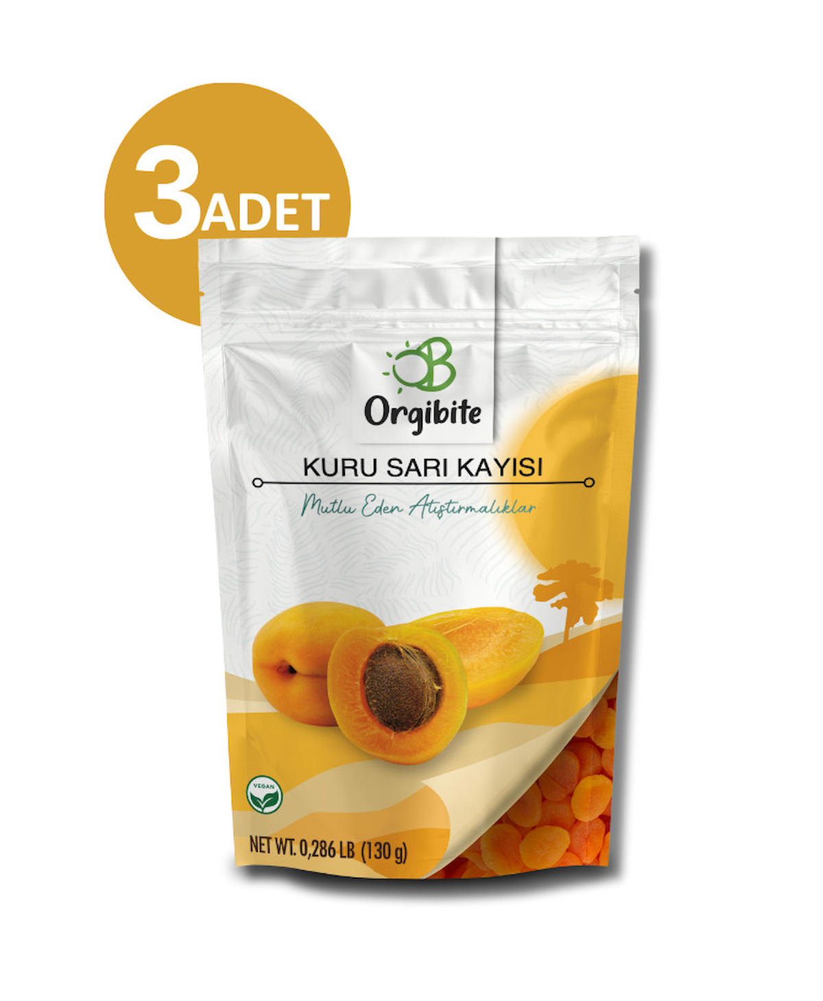 Orgibite Kuru Sarı Kayısı 3x130 G 3'lü Set