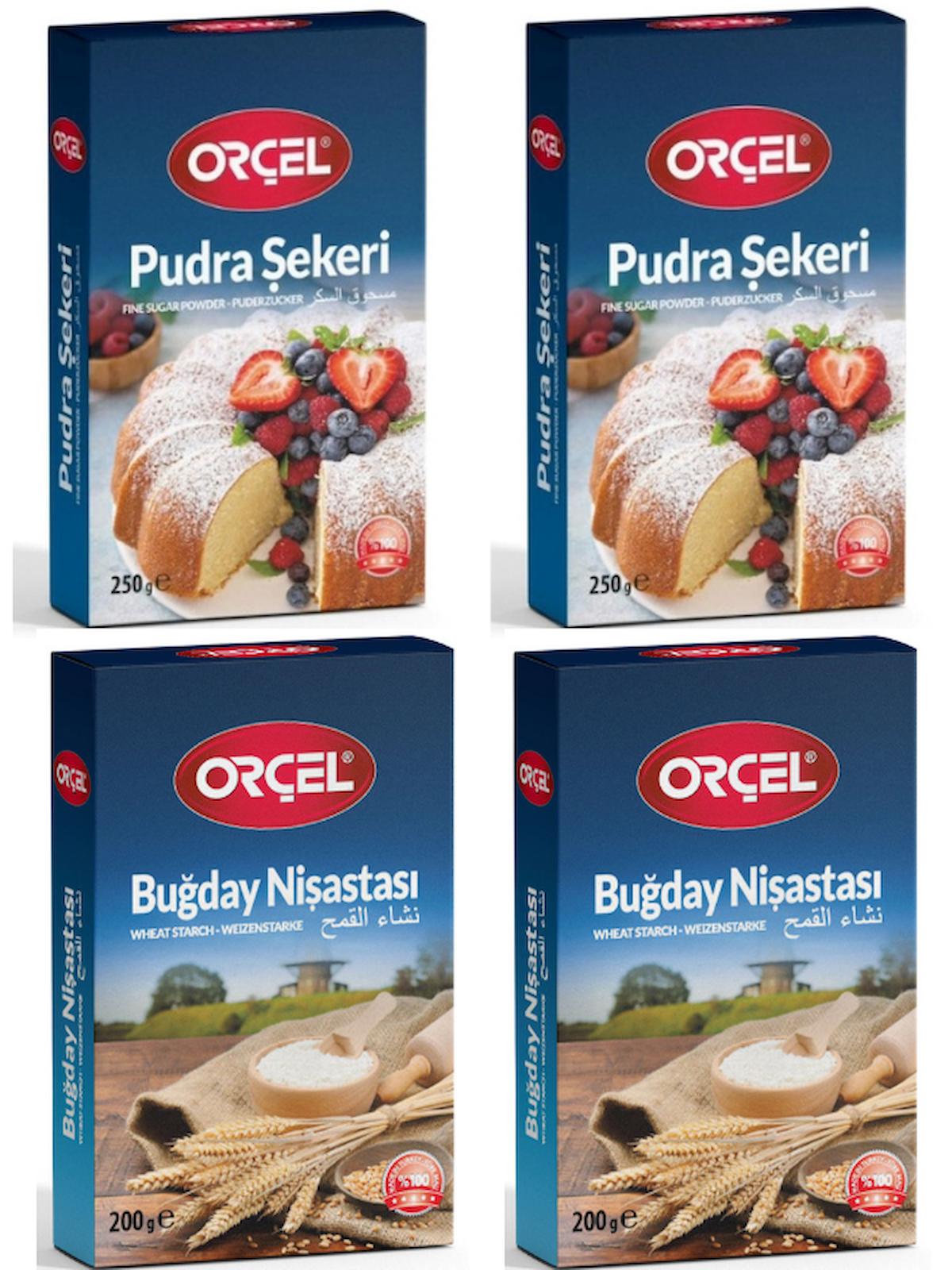 Orçel Pudra Şekeri 2x250gr. + Orçel Buğday Nişastası 2x200gr. SET