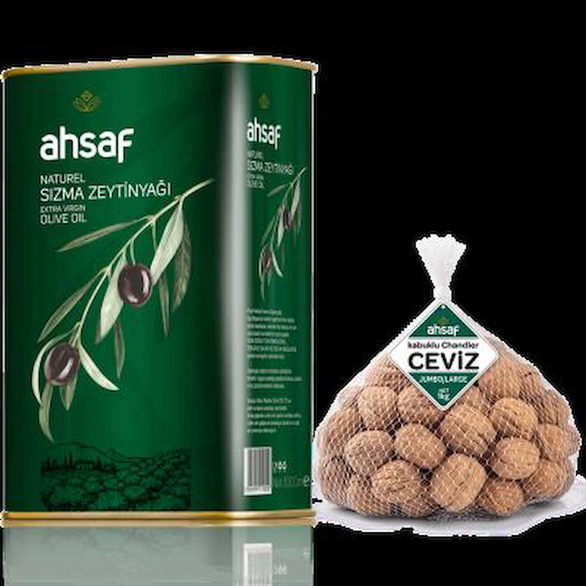 NatüreI Sızma Zeytinyağı 1 lt Teneke + Kabuklu Yerli Ceviz (Jumbo/Large) 1 Kg File