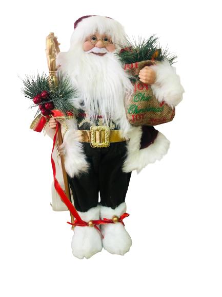 YILBAŞI FİGÜR NOEL BABA (BORDO-BEYAZ) 45CM