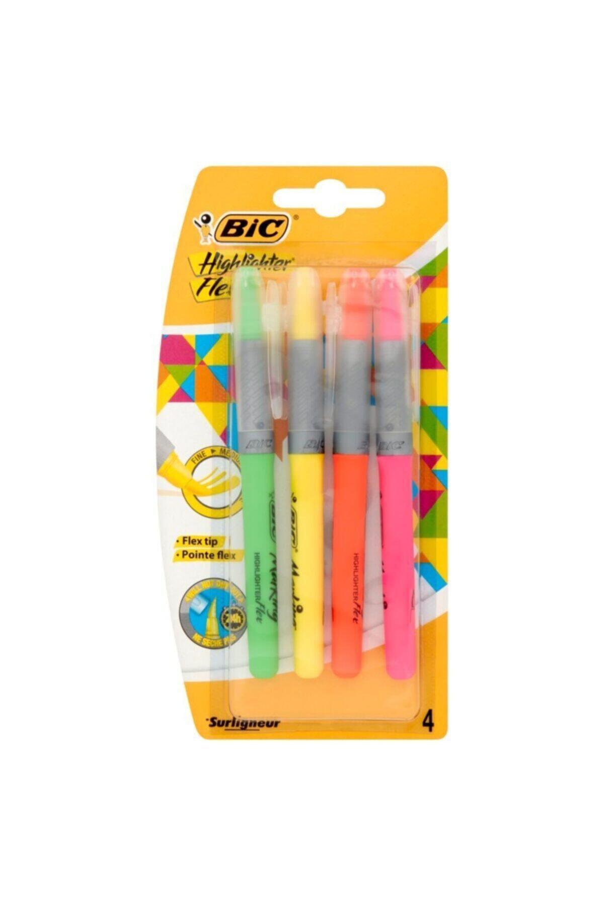 Bic Highlighter Flex Fosforlu Kalem 4 Renk