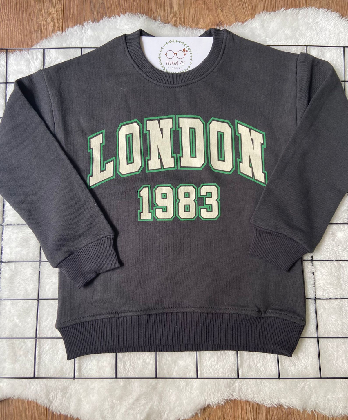 London Baskılı Çocuk Oversize Sweatshirt (Dhb9QCy9COvKv)