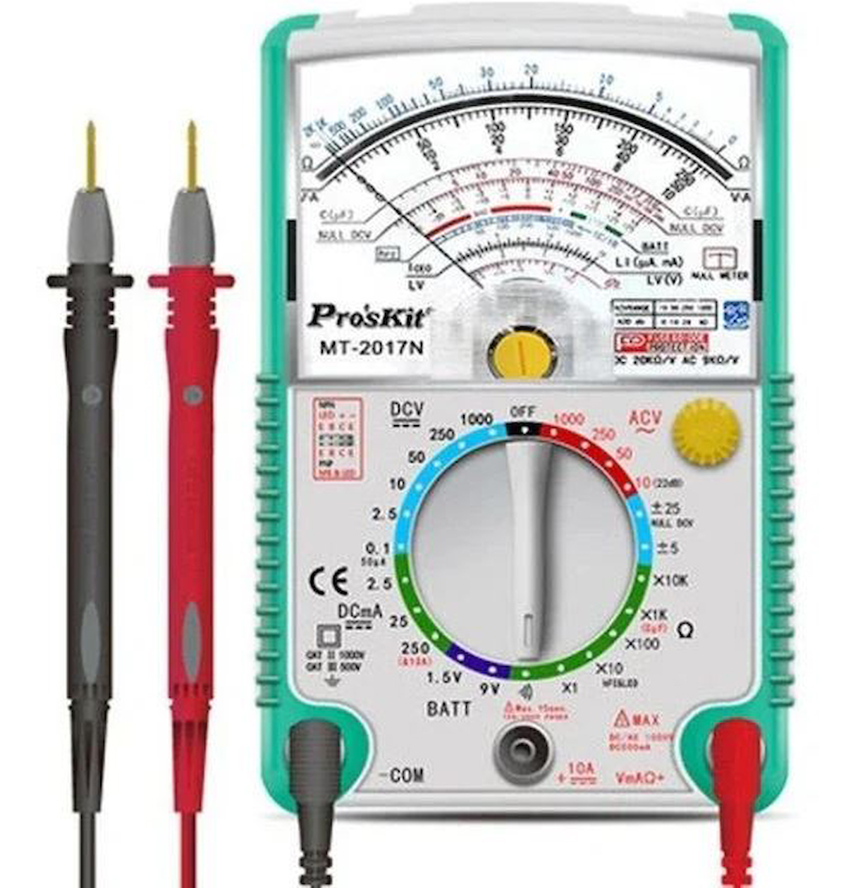 PROSKİT MT-2017N Korumalı Analog Multimetre Ölçü Aleti;UB