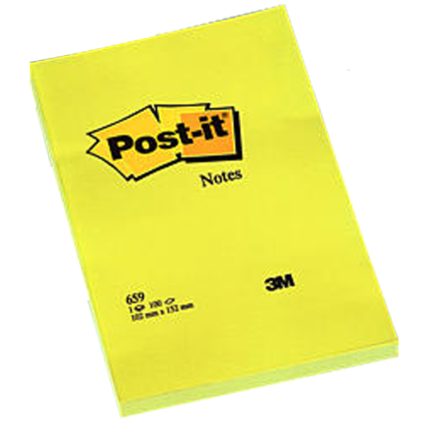 Post-it Yapışkanlı Not Kağıdı Büyük Boy Çizgisiz 100 YP 102x152 Sarı 659