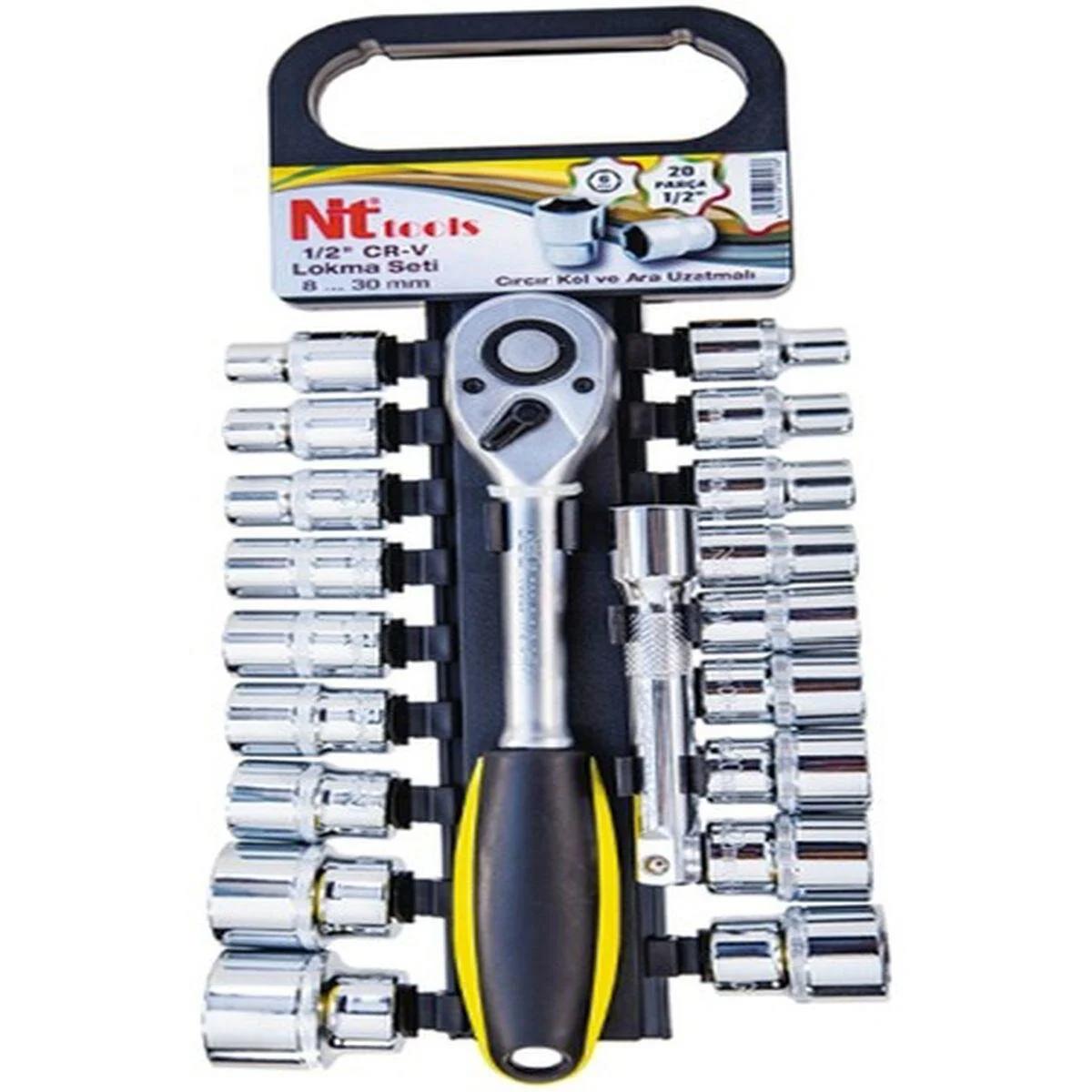 Nt Tools NCSET71 20 Parça 1/2'' Altı Köşe Crv Lokma Seti