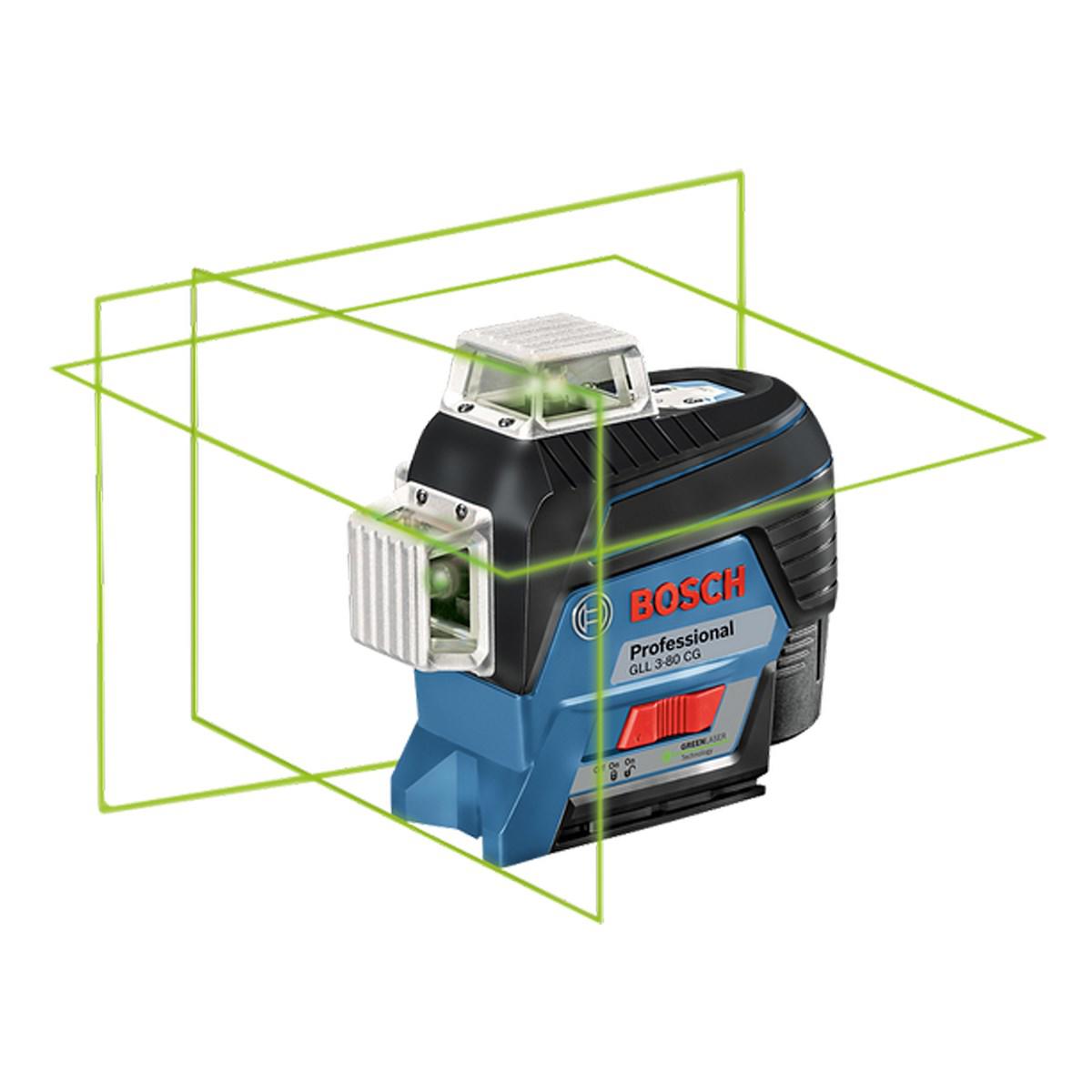 BOSCH Professional GLL 3-80 CG Yeşil Işıklı Lazer Terazi 360 Derece (BM 1+Akü) - 0601063T00