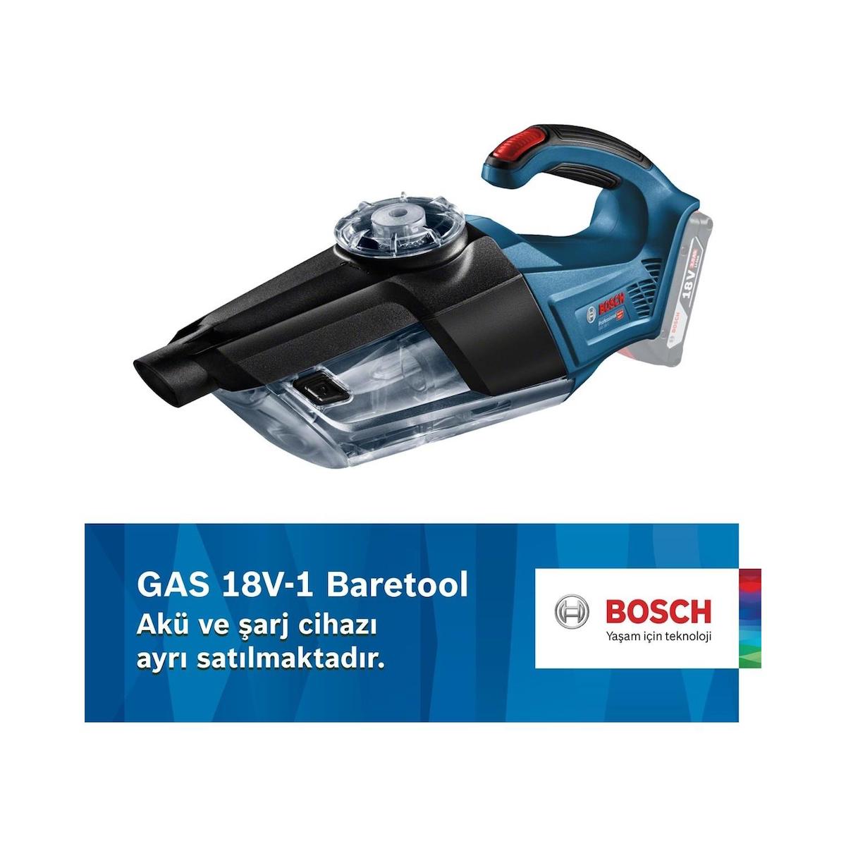 Bosch GAS 18V-1 Solo (Akü ve Şarj Cihazı Dahil Değil) 18 V Şarjlı El Süpürgesi