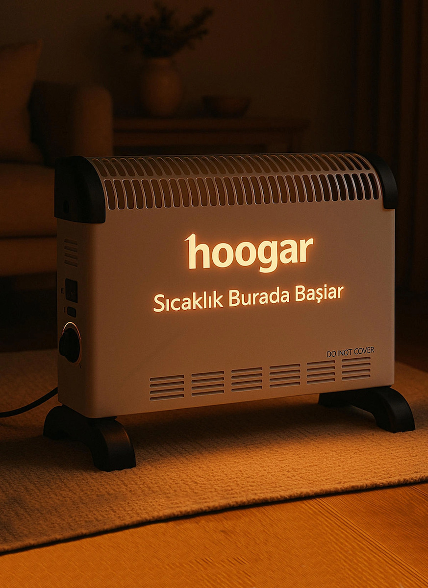 Hoogar German CH-2000 White Homojen Teknoloji Yeni Nesil Sessiz Konvektör Isıtıcı Düşük Tüketim