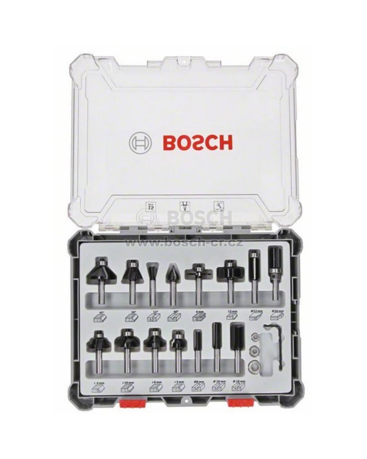 Bosch 15 Parça Karışık Freze Ucu Seti 6 mm Şaft