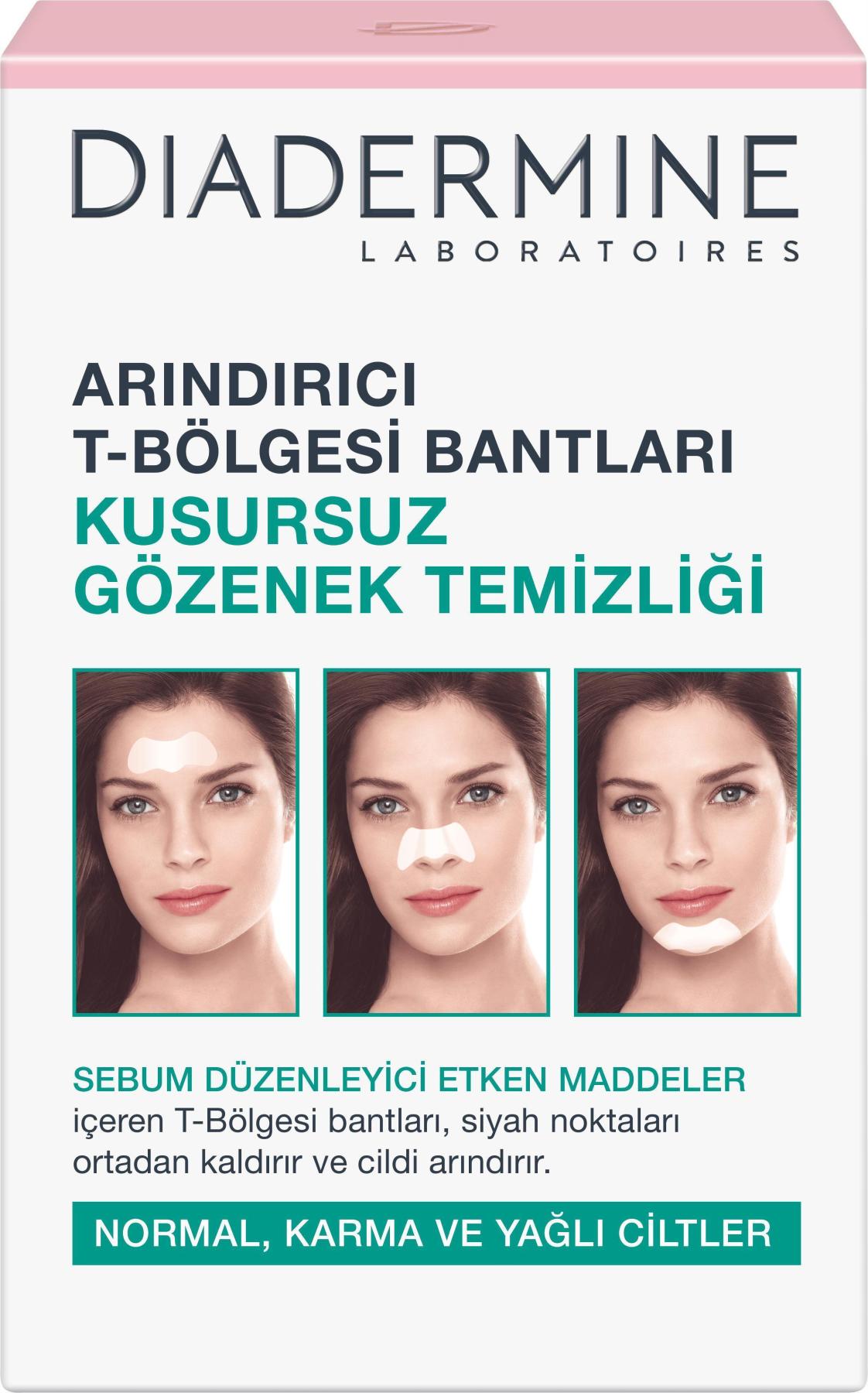 Diadermine Yağlı Cilt için Arındırıcı Yüz Temizleme Bandı 6 Adet 