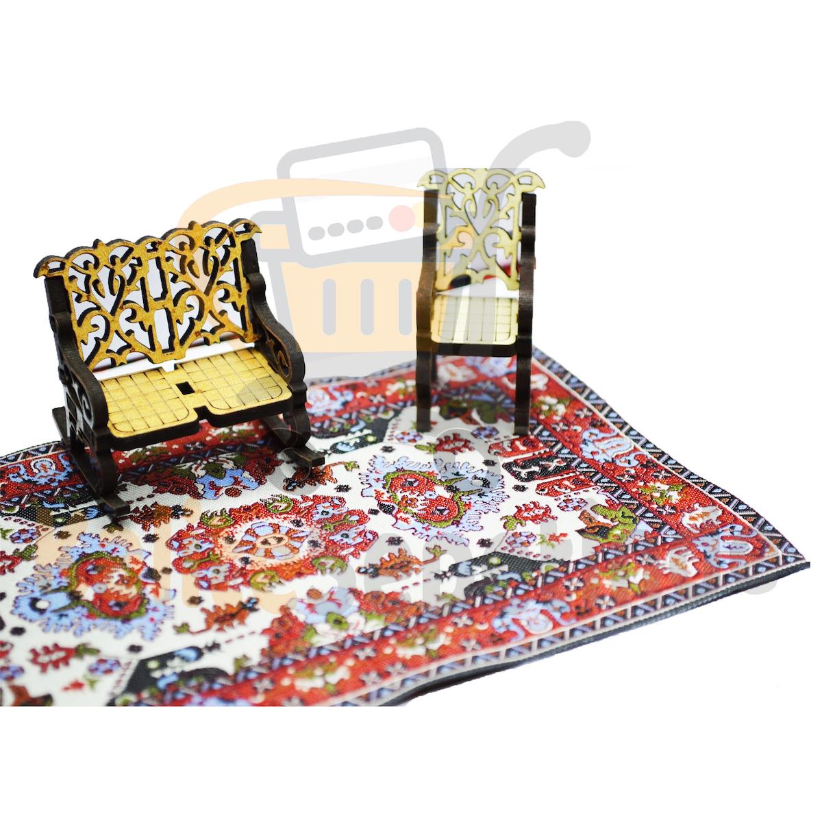 Minyatür Halı Dollhouse Dekorasyonu Mini Taban Halısı - 1