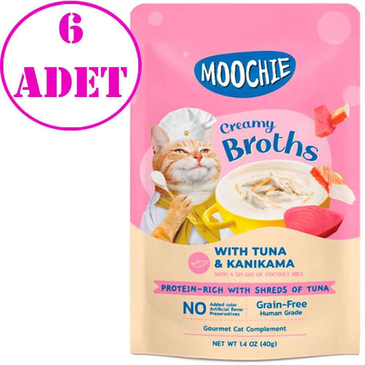 Moochie Kedi Çorbası Parça Ton Balığı Kanikama Tahılsız 40 Gr 6 AD