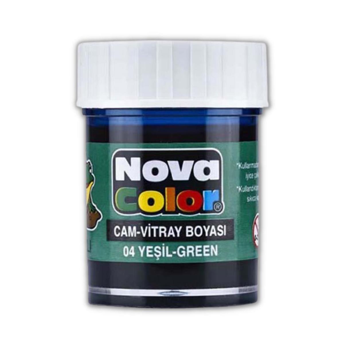 Cam Boyası Vitray Boyası 25 ml 1 Adet Nova Color Su Bazlı Renkli Cam Vitray Boyası 1 Adet 25 ml