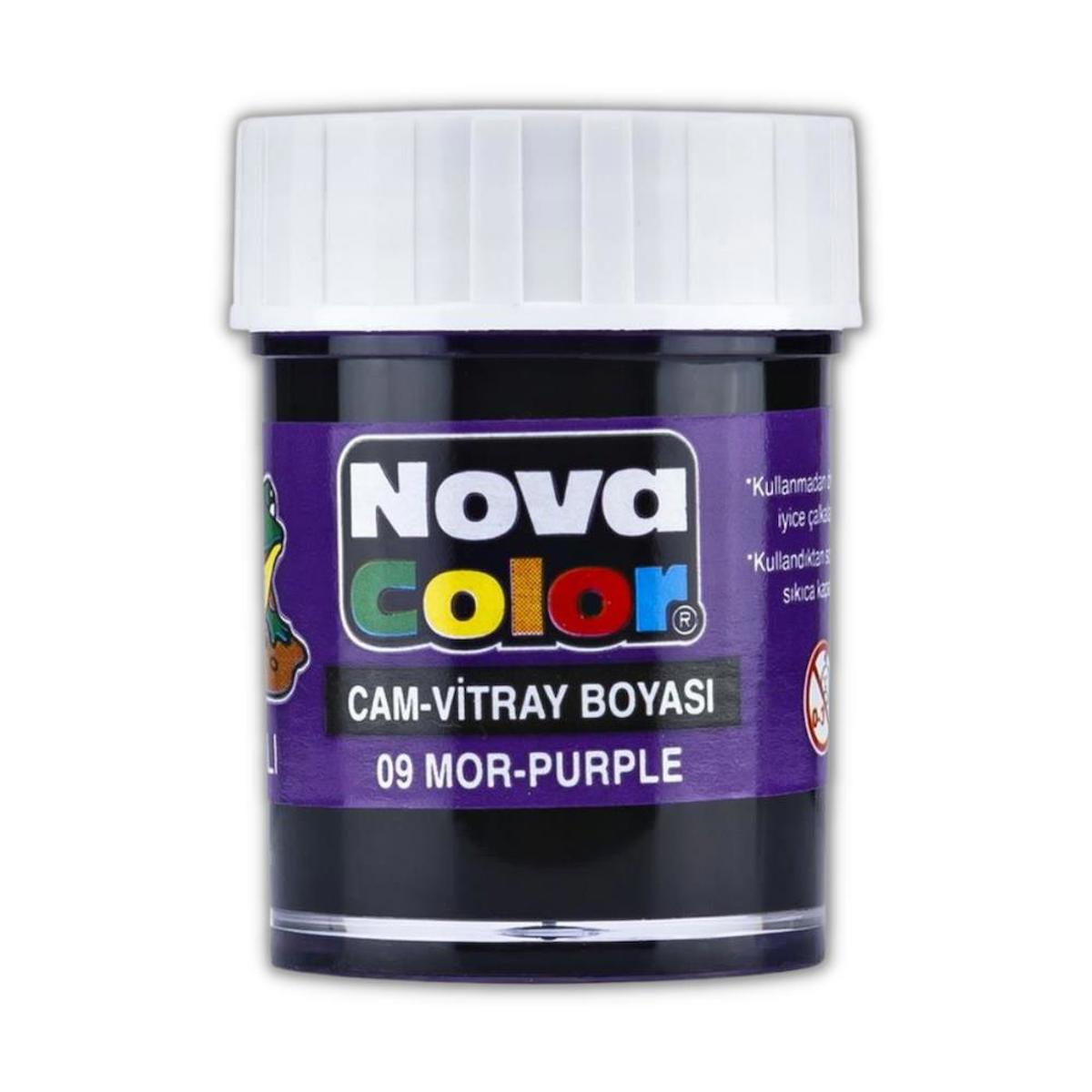 Cam Boyası Vitray Boyası 25 ml 1 Adet Nova Color Su Bazlı Renkli Cam Vitray Boyası 1 Adet 25 ml