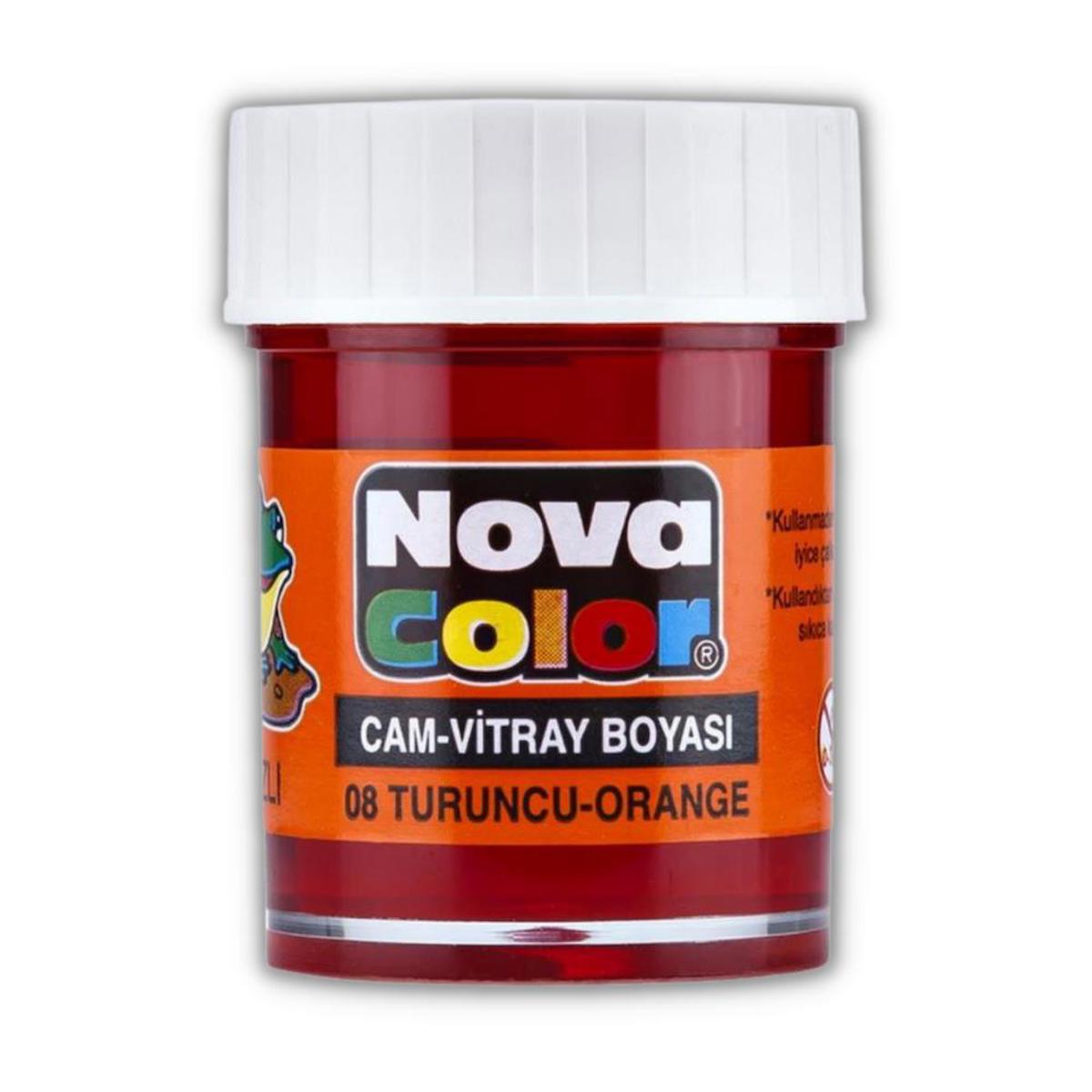 Cam Boyası Vitray Boyası 25 ml 1 Adet Nova Color Su Bazlı Renkli Cam Vitray Boyası 1 Adet 25 ml