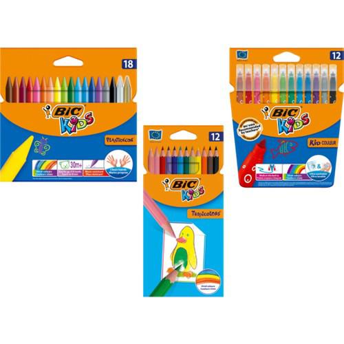 Bic 12'li Keçeli,18'li Pastel ve 12'li Kuru Boya Seti