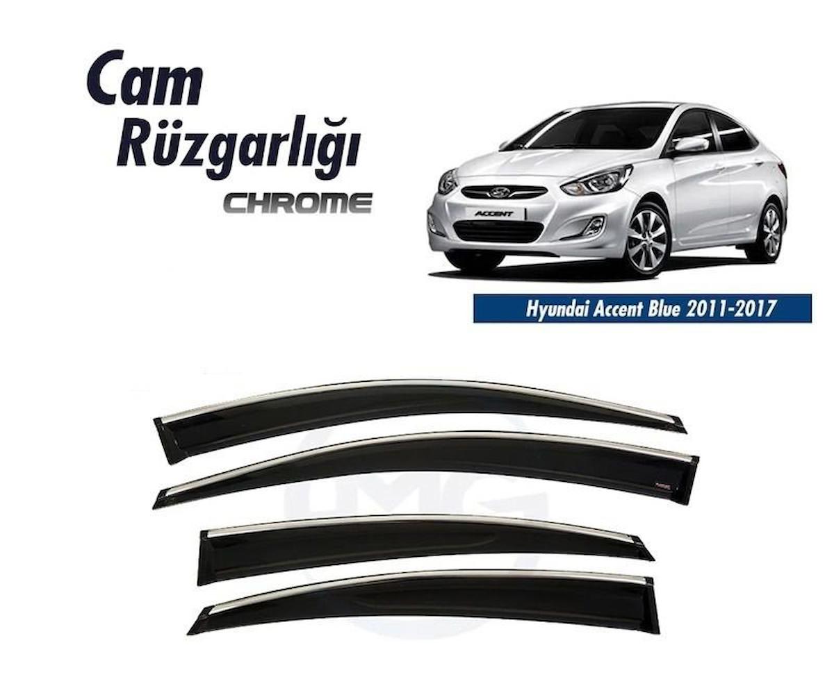 Hyundai Accent Blue 2011 - 2017 Cam Rüzgarlığı Kromlu Sunplex