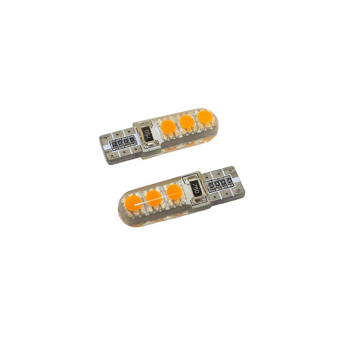 T10 Ampul Hp Led Silikon Kaplı Turuncu 12V / Laam537