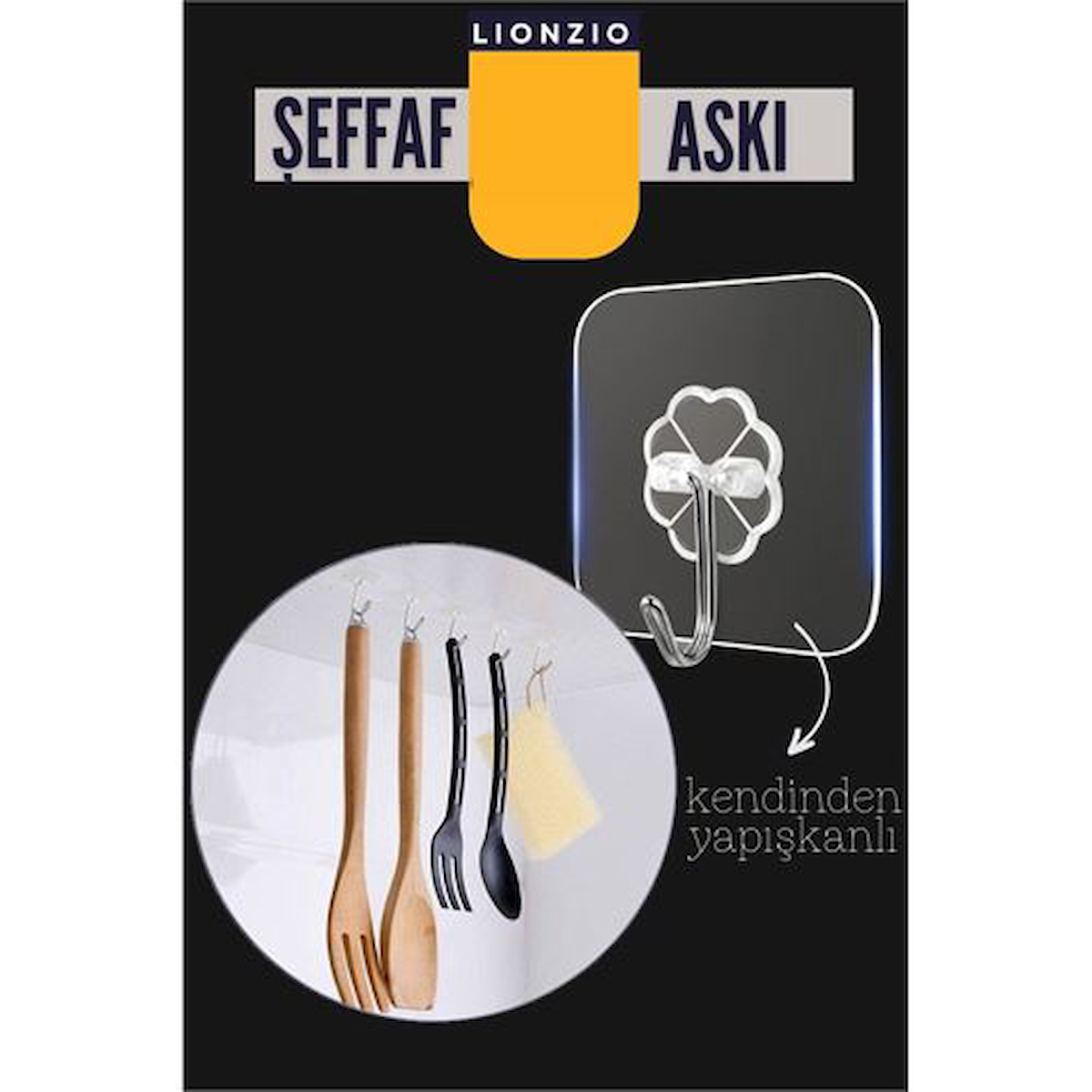 Findit Şeffaf Yapışkanlı Askı Lionzio Design