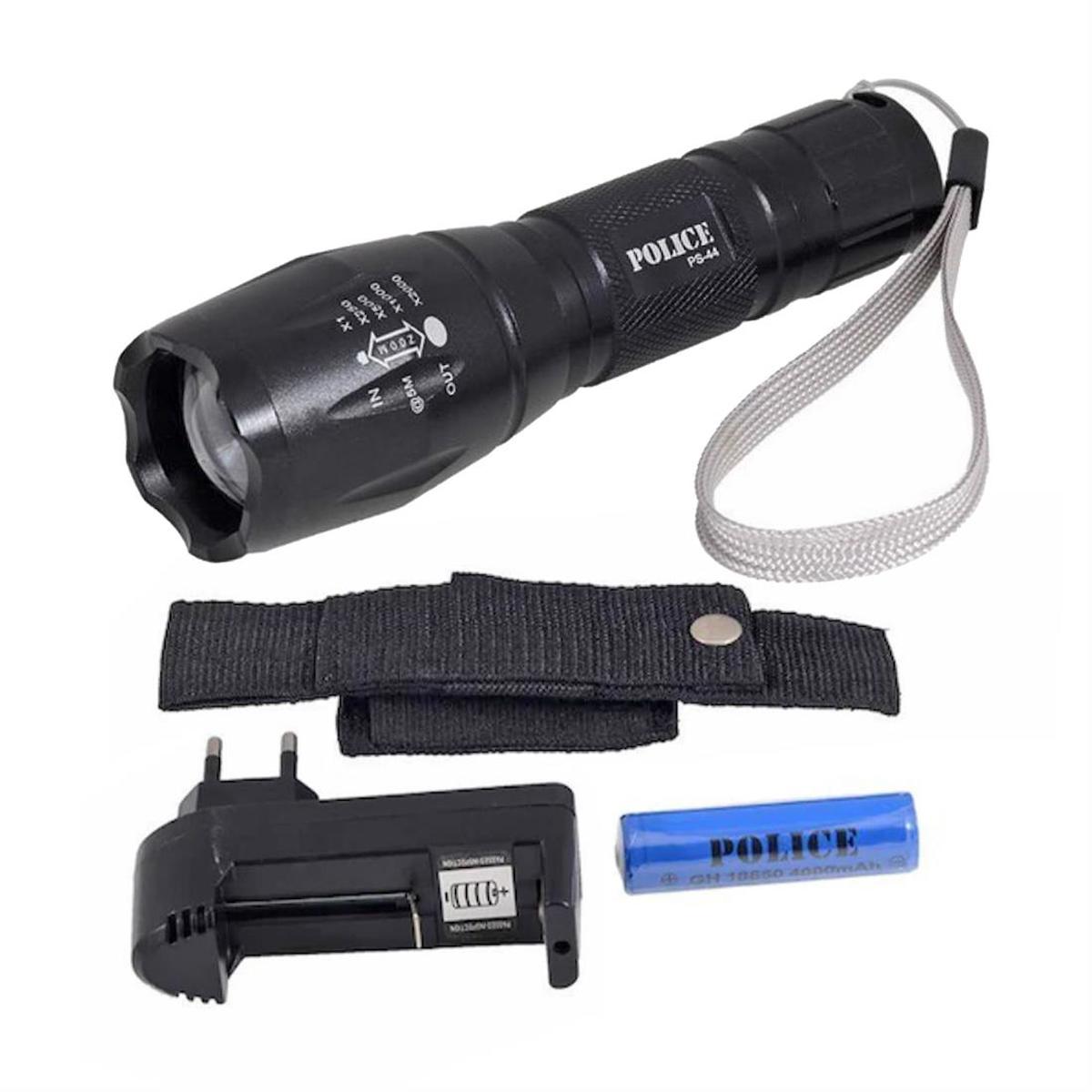 Police PS-44 Cree T6 Led + Zoom Şarj Edilebilir El Feneri