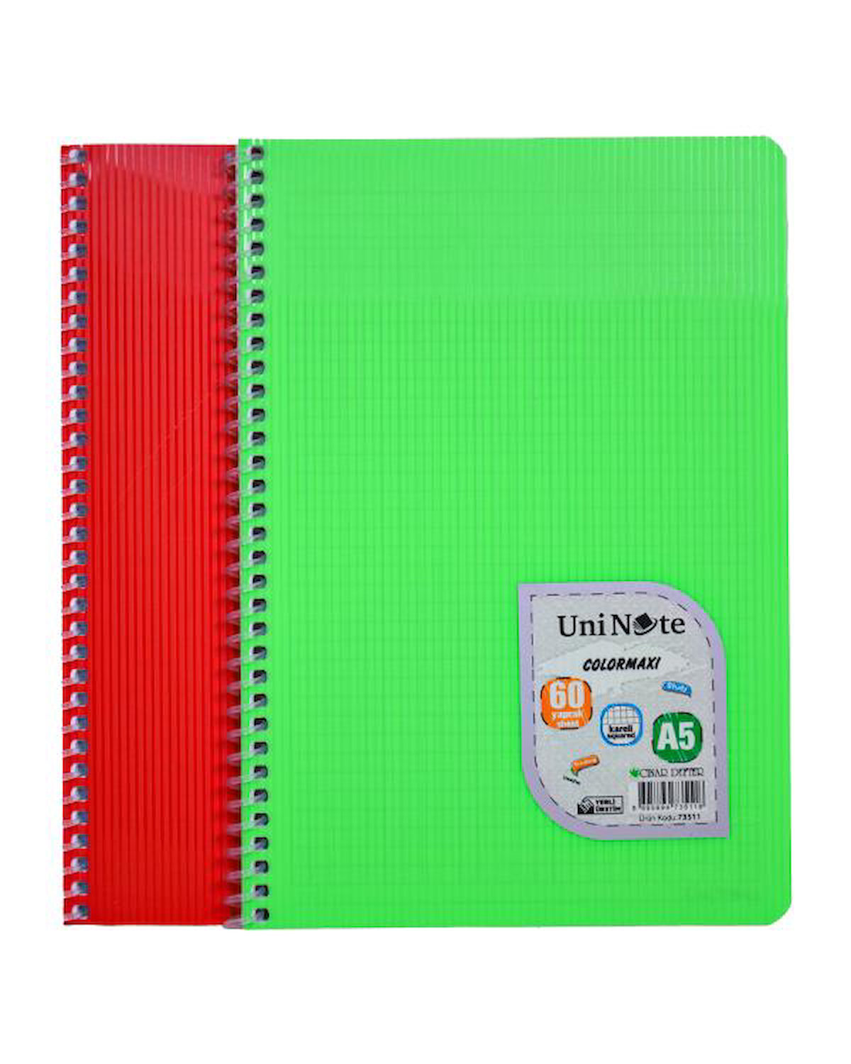 Uni Note Colormaxi A5 60 Yaprak Kareli ve Çizgili Defter Seti