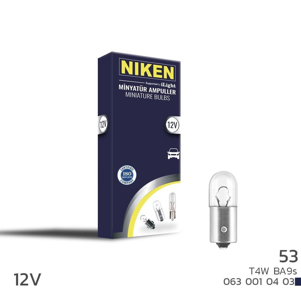 Niken 12V 53 Ampul (T4W) BA9S 10 LU