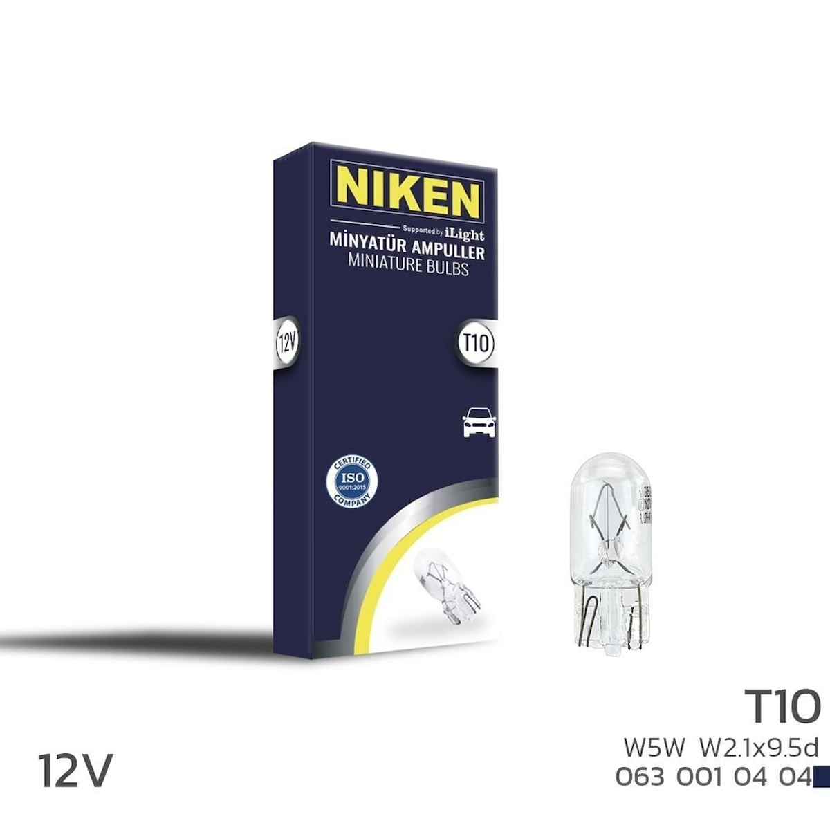 Niken 12V T10 Park Ampulü (W5W)W2.1X9.5D 10 LU