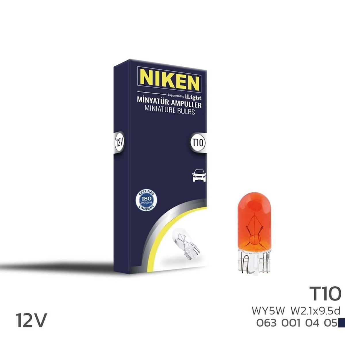 Niken 12V T10 Park Ampulü (W5W) Amber W2.1X9.5D 10 LU