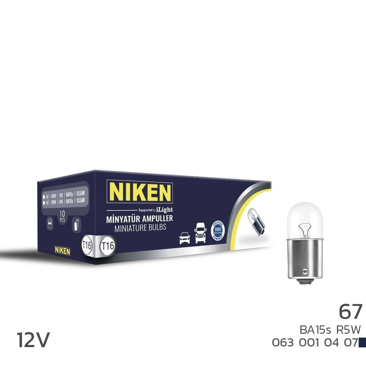 Niken 12V 67 Ampul (R5W) BA15S 10 LU