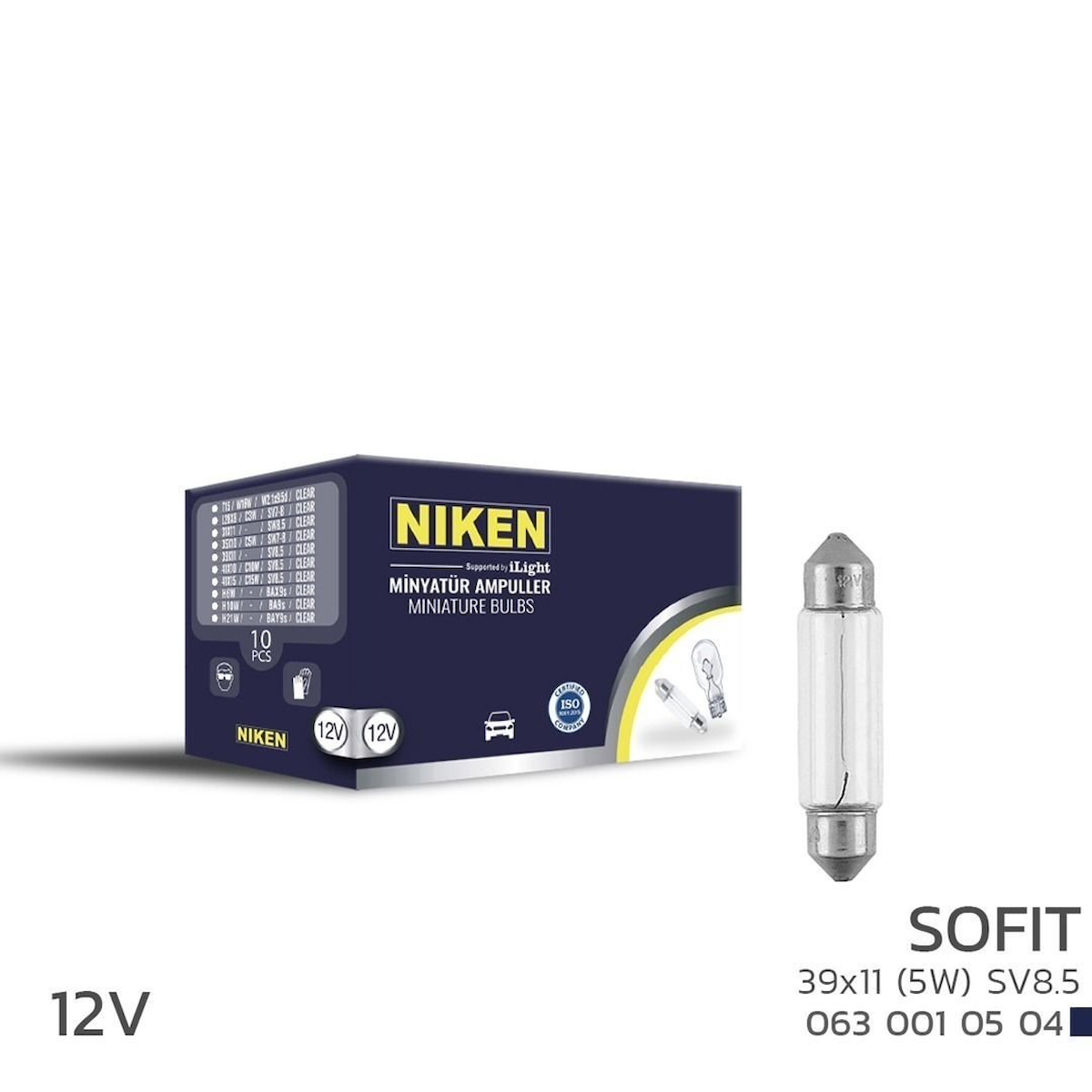 Niken 12V Sofit Ampul 39X11 (5W) Sv8.5 10 LU