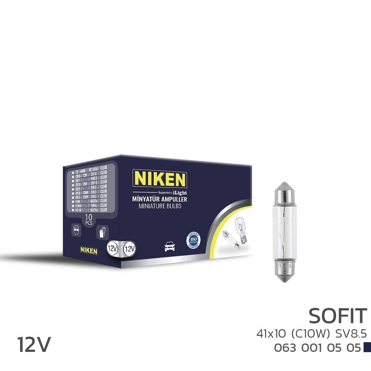 Niken 12V Sofit Ampul 41X10 (C10W) Sv8.5 10 LU