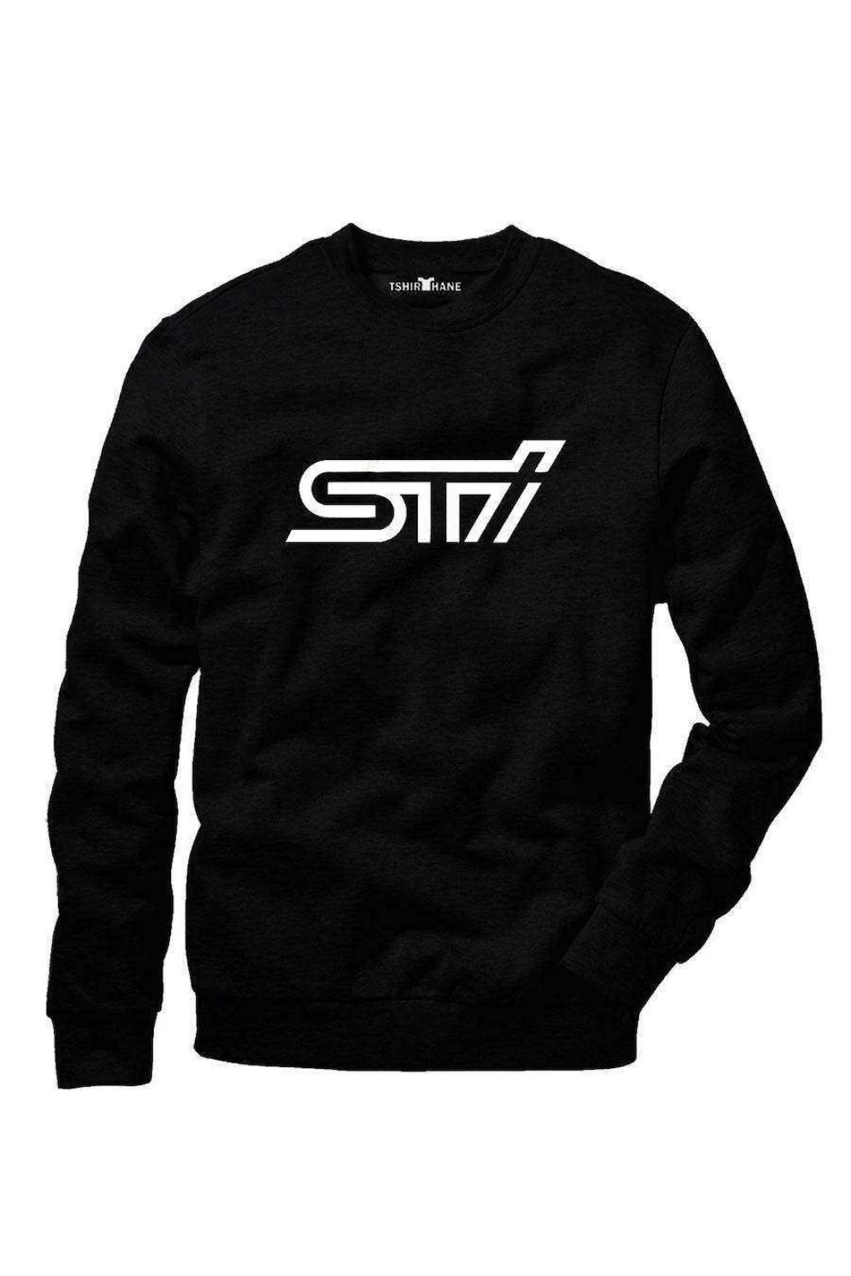 Tshirthane Subaru sti logo Sweatshirt Uzunkollu